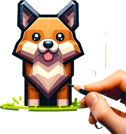 dog.
Single Game Texture. In-Game asset. 2d. Blank background. High contrast. No shadows.