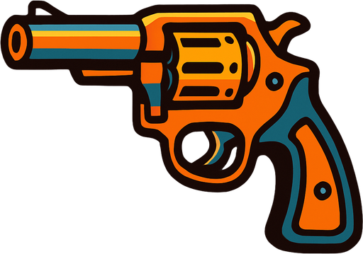 revovler.
In-Game asset.  2d.  High contrast.  No shadows
