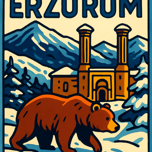 erzurum  kış ayı resmi yap.
In-Game asset.  2d.  High contrast.  No shadows