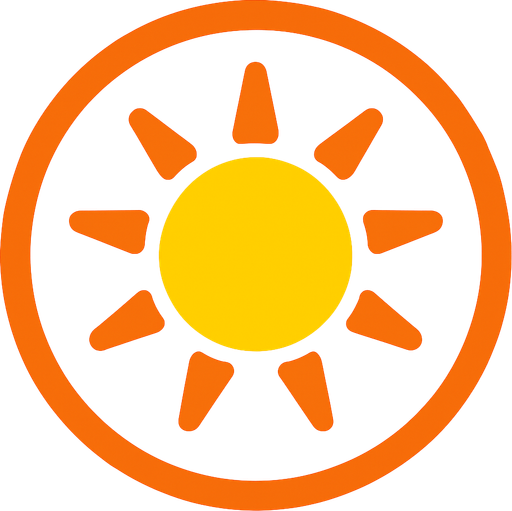 Sun button.
In-Game asset.  2d.  High contrast.  No shadows