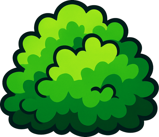 bush.
In-Game asset.  2d.  High contrast.  No shadows