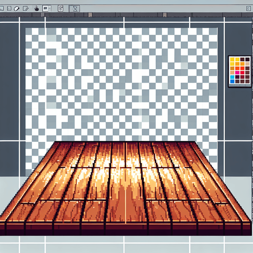 pixel art, shiny wooden plank floor..
Blank background. High contrast. No shadows.