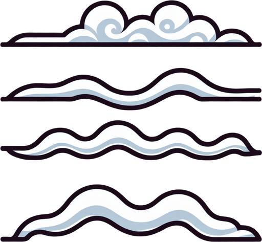 волнистая линия. Белая.
Single Game Texture.  In-Game asset.  2d.  Blank background.  High contrast.  No shadows