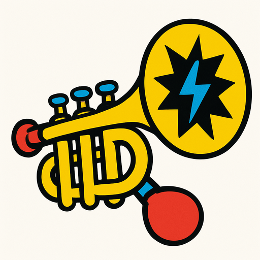 Trompeta de choque.
In-Game asset.  2d.  High contrast.  No shadows