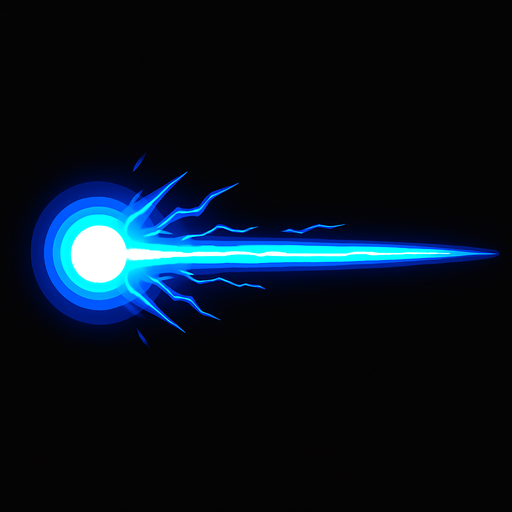 Láser azul.
In-Game asset.  2d.  High contrast.  No shadows