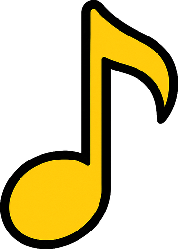 sarı 1 sekizlik nota arka planı olmasın sade olsun 2d.
In-Game asset.  2d.  High contrast.  No shadows