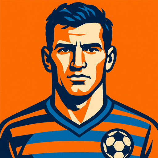 football player portre.
In-Game asset.  2d.  High contrast.  No shadows