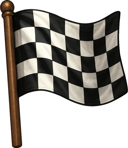 Bitiş bayrağı, yazısız, 3d, gerçekçi.
In-Game asset.  2d.  High contrast.  No shadows