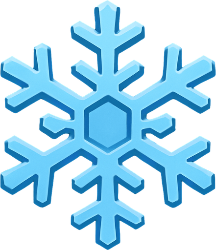 snow Flake top view.
In-Game asset.  2d.  High contrast.  No shadows