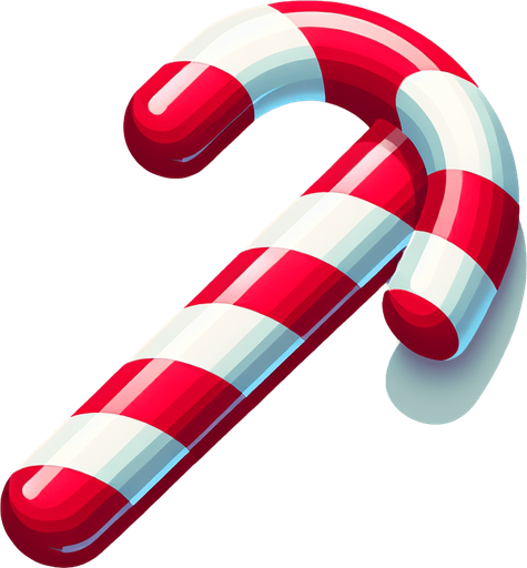 candy cane.
Single Game Texture. In-Game asset. 2d. Blank background. High contrast. No shadows.