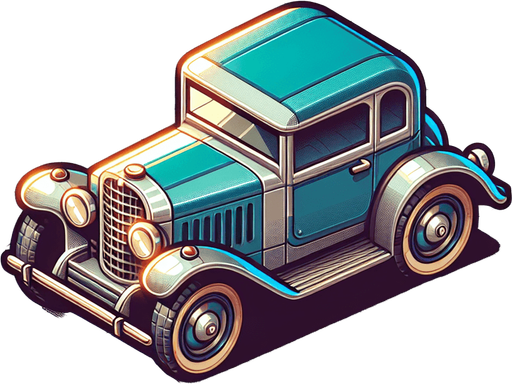car.
Single Game Texture.  In-Game asset.  2d.  Blank background.  High contrast.  No shadows
