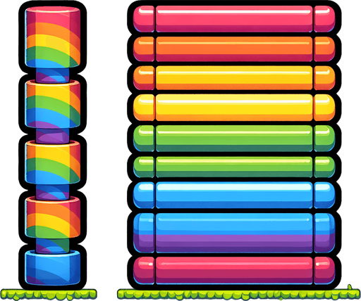 un unique tuyau  vertical couleur arc-en-ciel.
Single Game Texture.  In-Game asset.  2d.  Blank background.  High contrast.  No shadows