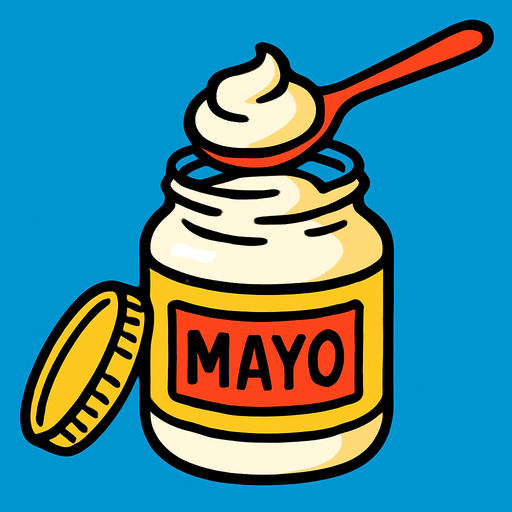 mayonnaise.
2d.  High contrast.  No shadows