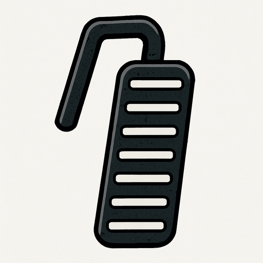 Accelerator pedal vertical.
In-Game asset.  2d.  High contrast.  No shadows