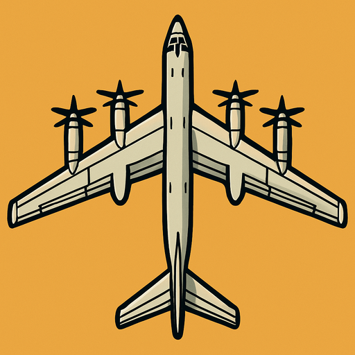 Tu 95 uppifrån.
In-Game asset.  2d.  High contrast.  No shadows