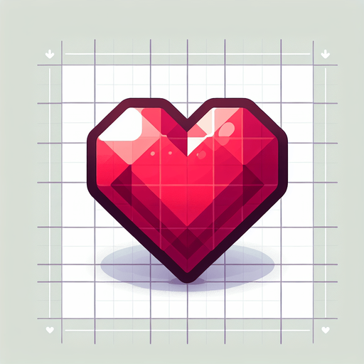 A heart.
Single Game Texture. In-Game asset. 2d. Blank background. High contrast. No shadows.