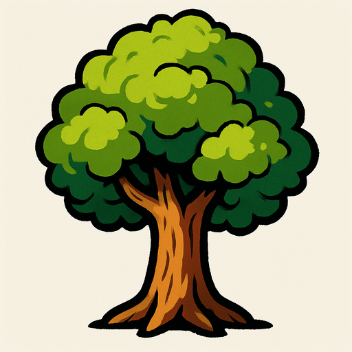 Ağaç.
In-Game asset.  2d.  High contrast.  No shadows