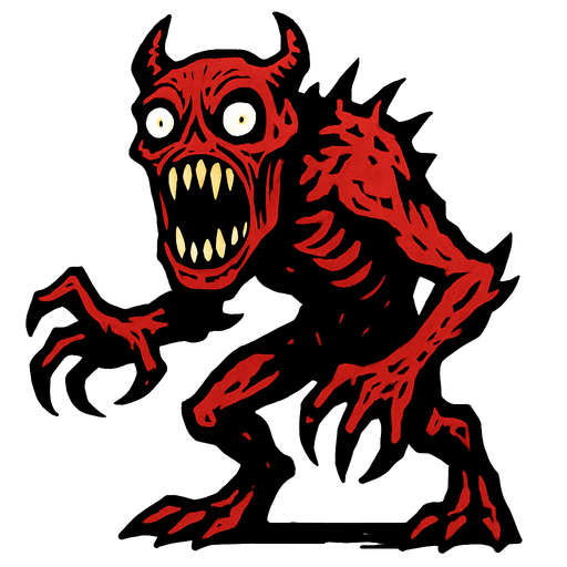 korkunç bir canavar.
In-Game asset.  2d.  High contrast.  No shadows