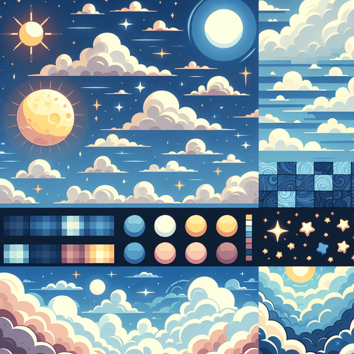 Imagine sky.
Single Game Texture. In-Game asset. 2d. Blank background. High contrast. No shadows.