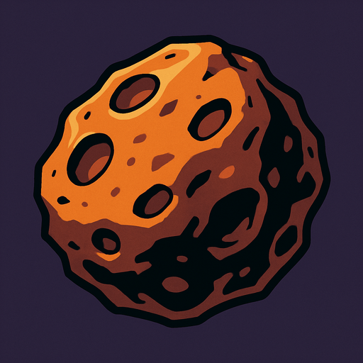 random asteroid stone.
In-Game asset.  2d.  High contrast.  No shadows