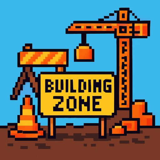 Pixel art:building zone.
In-Game asset.  2d.  High contrast.  No shadows