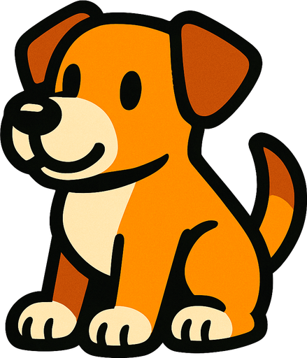 dog.
In-Game asset.  2d.  High contrast.  No shadows