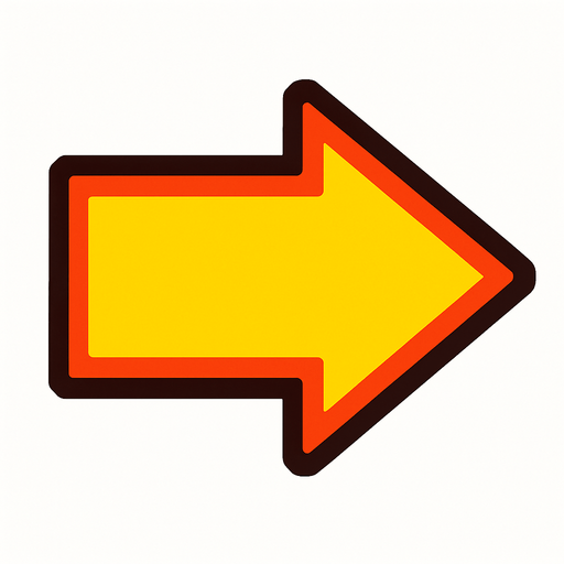 arrow pointing right.
In-Game asset.  2d.  High contrast.  No shadows