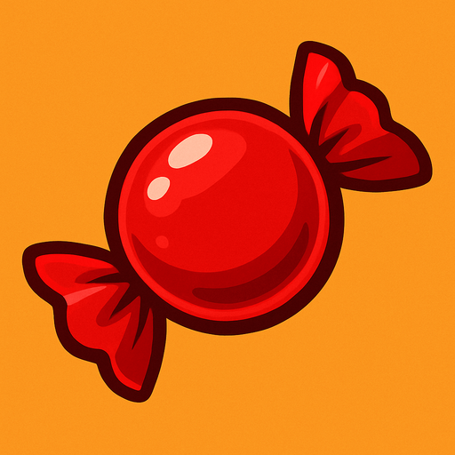 Kırmızı şeker.
In-Game asset.  2d.  High contrast.  No shadows