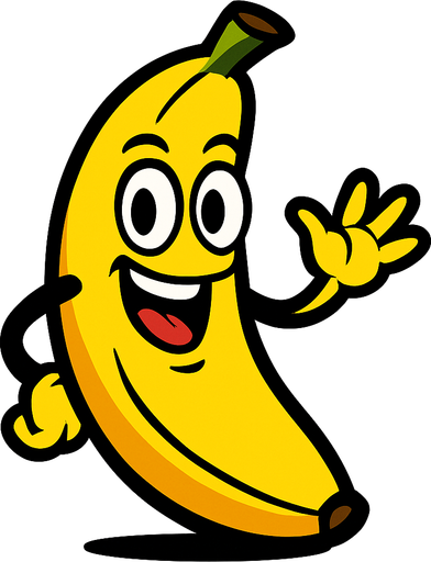 platano animado.
In-Game asset.  2d.  High contrast.  No shadows