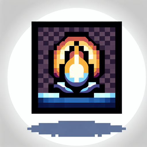 Mana_icon pixel.
Single Game Texture. In-Game asset. 2d. Blank background. High contrast. No shadows.