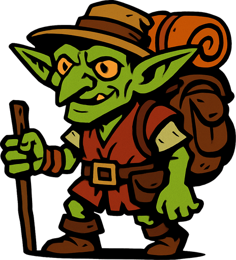 gezgin goblin.
In-Game asset.  2d.  High contrast.  No shadows