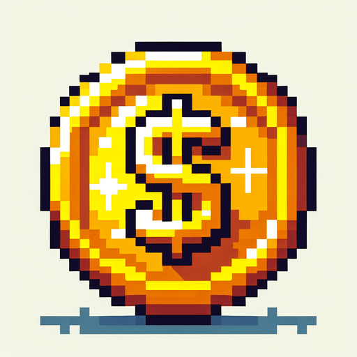 gold coin 2d pixel.
Single Game Texture. In-Game asset. 2d. Blank background. High contrast. No shadows.