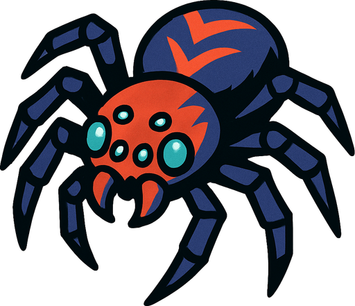 spider.
In-Game asset.  2d.  High contrast.  No shadows
