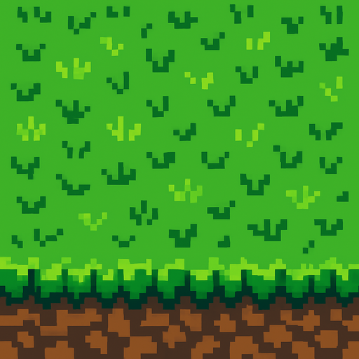 suelo de pasto de pixeles.
In-Game asset.  2d.  High contrast.  No shadows