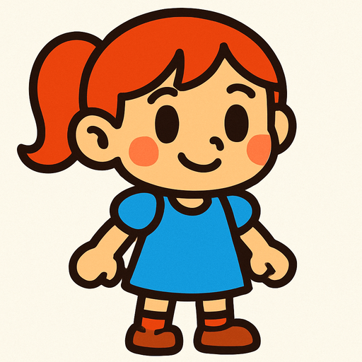 kız çocuğu.
In-Game asset.  2d.  High contrast.  No shadows