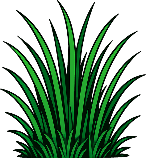 çimen uzun otlar..
In-Game asset.  2d.  High contrast.  No shadows