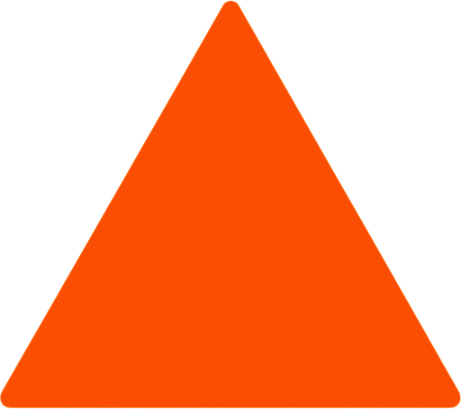 triangle #ff5500, simple, clean.
In-Game asset.  2d.  High contrast.  No shadows
