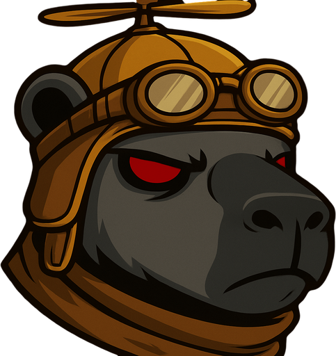 Ponle un gorro helicoptero dorado, no le quites las gafas.