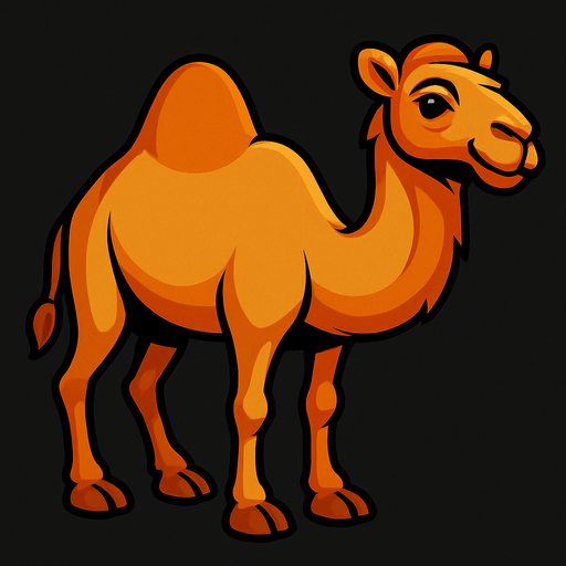 Camel.
In-Game asset.  2d.  High contrast.  No shadows