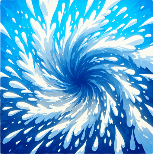 top view of water jet.
Single Game Texture. In-Game asset. 2d. Blank background. High contrast. No shadows.