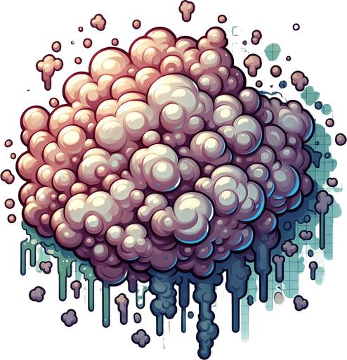Noxious smell cloud.
Single Game Texture. In-Game asset. 2d. Blank background. High contrast. No shadows.