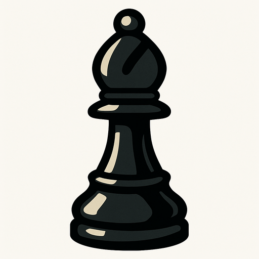 Black bishop Chess.
In-Game asset.  2d.  High contrast.  No shadows