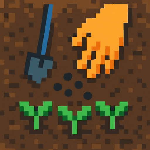 Seeding 2d pixilated topdown.
In-Game asset.  2d.  High contrast.  No shadows