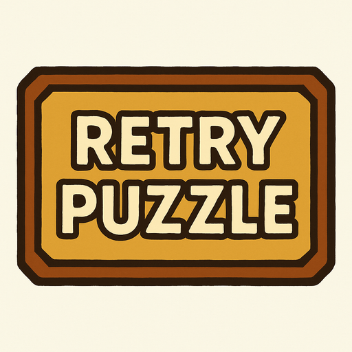 Button with RETRY PUZZLE on it in professor Layton game style artwork 
In-Game asset.  2d.  High contrast.  No shadows