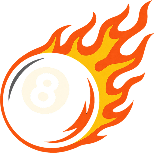 8 ball billard with fire.
In-Game asset.  2d.  High contrast.  No shadows