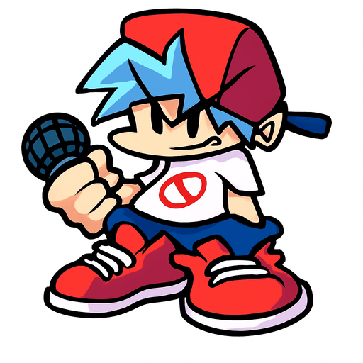 FNF bf.
In-Game asset.  2d.  High contrast.  No shadows