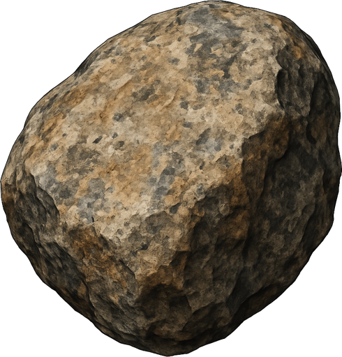 Pedrada, algo realista.
In-Game asset.  2d.  High contrast.  No shadows