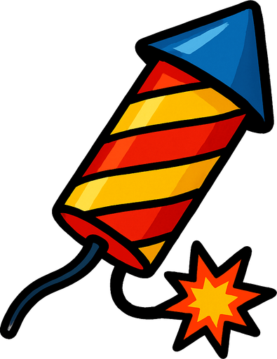 Firework.
In-Game asset.  2d.  High contrast.  No shadows
