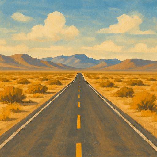 draw a horizontal desert road