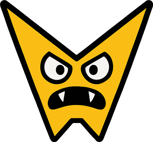 V shape yellow 2d enemy for asset..
In-Game asset.  2d.  High contrast.  No shadows